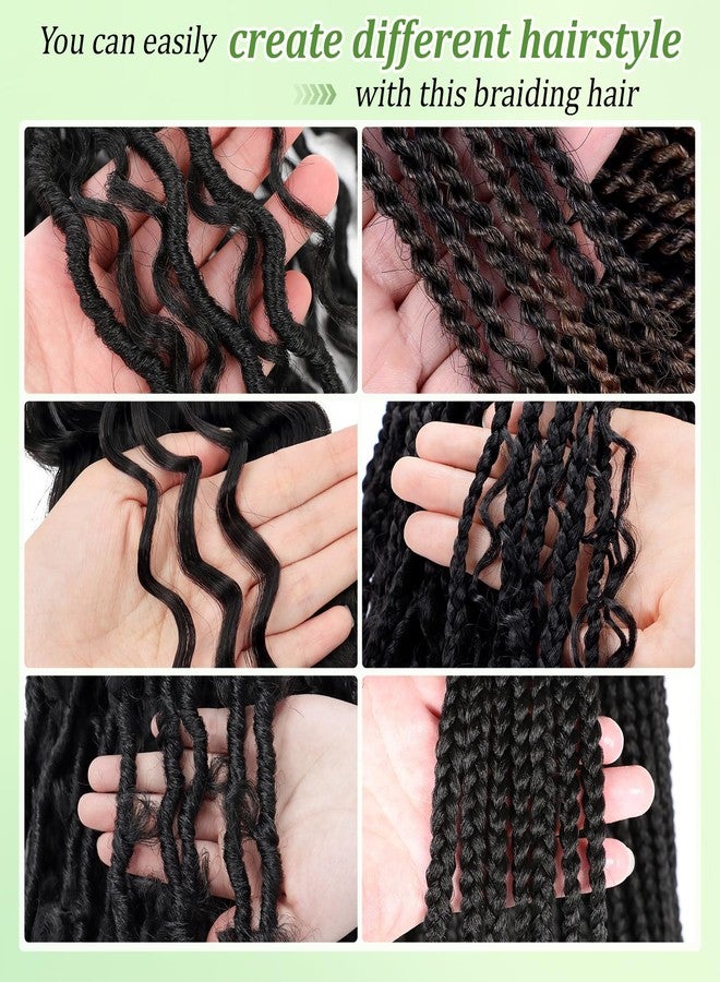 Eerya Long Curly Braiding Hair for Kids 12 Inch 2 Packs Deep Ocean Wave Crochet Hair for Black Women Deep Wave Braiding Hair for Boho Braids（12 inch, #1B） - Image 5